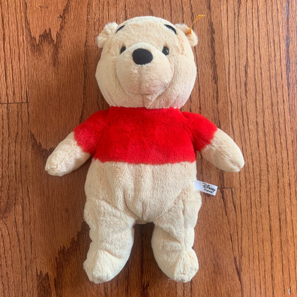 Steiff Winnie The Pooh Disney Parks Plush Red Blond Collectible Stuffed Animal